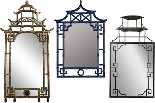 Chinoiserie Pagoda Style Mirrors