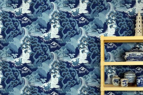Madcap Cottage Old Peking Wallpaper in Navy Blue from York Wallcoverings