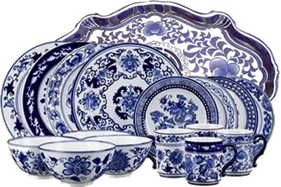 Blue & White Asian Garden China from the Bombay Company