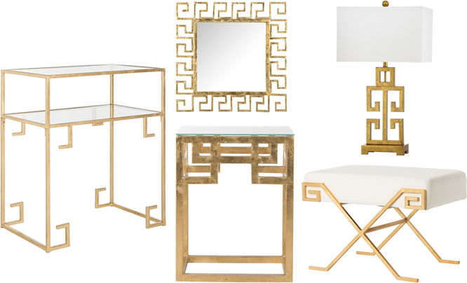 Affordable Greek Key Chinoiserie Furniture and Accessories from Safavieh